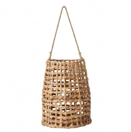 Cestino da appendere alla parete, cesto da appendere in vimini, cestini da parete in rattan naturale intrecciato a mano, decorazione multiuso per cucina, bagno, soggiorno, 6x3, 5x12 pollici