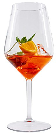 Stylgs bicchieri da vino in plastica Tritan | infrangibili, riutilizzabili e lavabili in lavastoviglie | Bicchieri d'Aperitivo 6 pezzi
