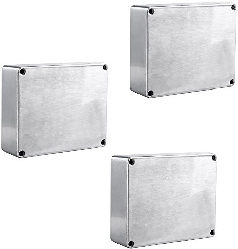 Mintice 3 Stück Pro 1590BB Stil 119x94x30mm Aluminium Metall Stomp Box Gehäusegehäuse Gitarreneffektpedal