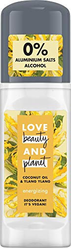 Love Beauty And Planet Energizing Déodorant à bille pour le soin des aisselles à l'huile de noix de coco et à l'ylang sans aluminium 50 ml
