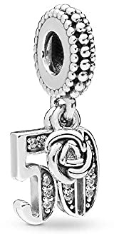 FGT 16 18 21 30 50 60 Celebration Dangle Charms fit Pandora Bracelets Lucky Number Birthday Charms Gift for Women Daughter Grandma Sister Sterling Silver