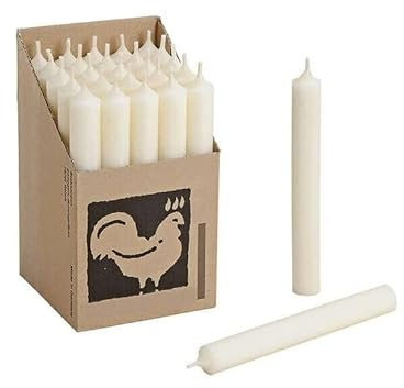 Stabkerzen Creme - Premium Qualität - Made in Germany, lange Brenndauer - 10 Spitzkerzen durchgehend gefärbt - Kerzen 22mm Durchmesser, 18cm Höhe - Kerzenfarm Hahn Kerzen für Kerzenständer