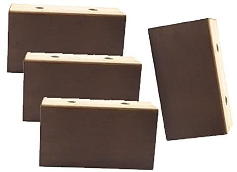 4 Stück Möbelbeine Massivholz,Möbelfüße Aus Rechteck,5 cm Erhöhen Holz Sofa Beine,Ersatz Schrankfüße aus Holz,DIY Tischfuß Aus Kiefer,für Sofa Bett Ottomane,mit Schrauben (walnut color)