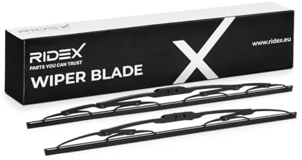 RIDEX Scheibenwischer Set Wischerblätter Satz ohne Spoiler Vorne Länge 1: 530mm Länge 2: 480mm Standard mit vormontiertem Adapter Kompatibel mit VW Golf 4 Schrägheck 1J1 298W0147