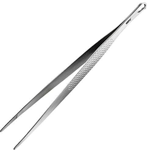 GEFU 11931 Küchenpinzette ESATTO – Kochpinzette, Bratpinzette, Fleischpinzette, Grillpinzette, Servierzange, Gourmetzange, Edelstahl, 30 cm lang