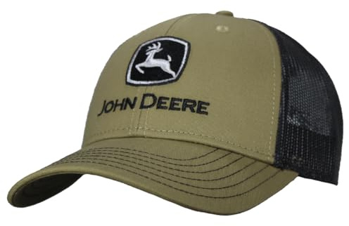 John Deere Twill Trucker Hat Mesh Baseball Cap-Olive-Os