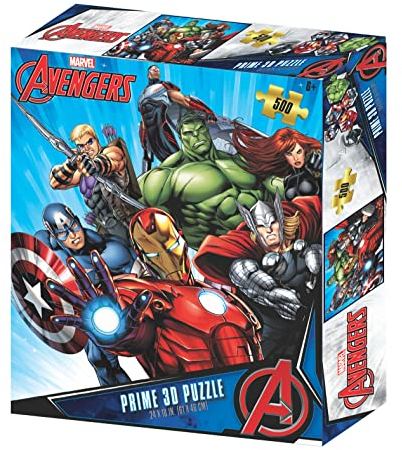 PRIME 3D | Marvel Avengers | Puzzle lenticolare 3D | 61 cm x 46 cm - 500 pezzi | Giochi e puzzle | Età 5+