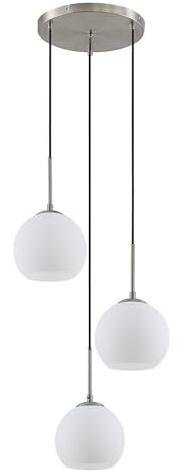Lindby Pendelleuchte Jurian (Modern) in Weiß aus Glas (3 flammig, E27) - Deckenlampe Esstischlampe Hängelampe Hängeleuchte Wohnzimmerleuchte