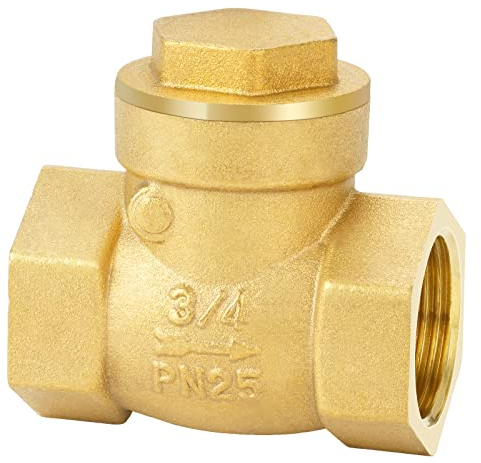 nutmanel Rückschlagventil Innengewinde Messing Rückschlagklappe 3/4 Zoll Check Valve DN20 Innengewinde für Rohrverbindungen