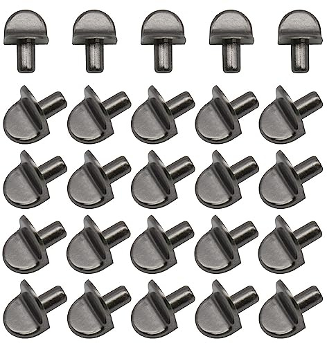 Hocansen 50 Stück Einlegeboden Halter 5mm Regalbodenträger L Form Bodenträger für Möbel Schränke Schuhschränke (Gun Black/LX)