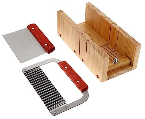 EXCEART Seifenherstellungs-tool-kit 1 Set Aus Hölzernem Seifenschneider Gewellte Und Gerade