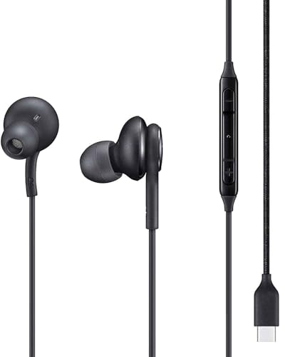 Headset für Original Samsung Galaxy S24 Ultra, S24+, S24 Schwarz InEar In-Ear Kopfhörer Ohrhörer Typ-C Stecker Stereo Sound IC100