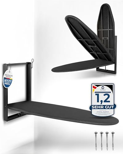 CÄMERLING Bügelbrett Klappbar mit Wandmontage, Bügeltisch, Ironing Board, Bügelbrett klein, faltbar, platzsparend, schnelles und unkompliziertes Bügeln