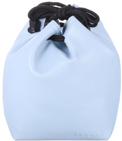 PATIKIL Weiche Zugband-Objektivtasche, Objektivbeutel mit Baumwollpolster 3,94 x 3,94 Dickes Fleece-Stoff-Kameratasche für SLR-Objektive, Blau