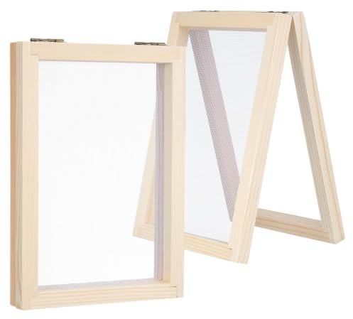 EXCEART 2 Pièces Cadre En Bois Artisanat Pour Fabrication De Papier Diy Écran De Fabrication Papier Réutilisable Kit Créatif Enfant 7X5 Pouces