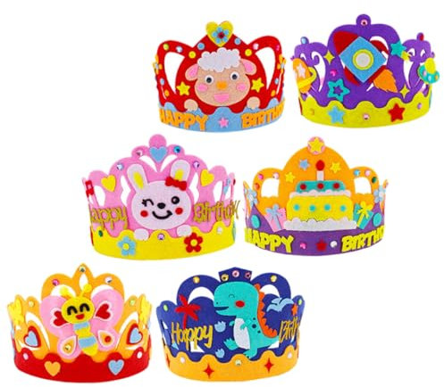 TOYANDONA 12 Sätze Kronenhut Partyhandwerk Geburtstag Prinzessinnenkronen Diy Bandana Stirnband Turban-stirnband Stirnband-set Tiara Einstellen Vlies Kind Handbuch