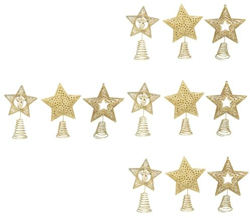 IMIKEYA 12stücke Teiliges Weihnachtsbaumspitze Goldene Fünfzackige Sterne Für Festliche Baumdekoration Christbaumspitzen Für Drinnen Und Draußen Für Weihnachtsfeiern