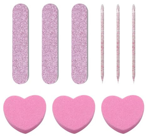 Lot de 10 kits de préparation à ongles à presser - Petites limes à ongles - Mini blocs polissoirs et bâtons à ongles - Outils de polissage des ongles - Kit de manucure et pédicure pour salon à