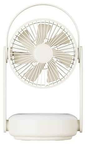 High-Tech Place WT-F62 Ventilateur de Refroidissement à air de Charge USB Portable extérieur avec Lampe de Nuit à LED (Couleur crème)