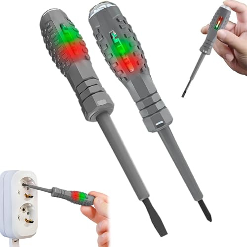 2-in-1 High Torque Schraubendreher mit Magnet,Elektrischer Tester Schraubendreher,Teststift, Punktkontakt Teststift Schraubendreher,Berührungsloser Spannungsprüfer mit rutschfestem Griff (2PCS)
