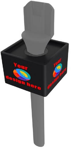 Customizable Microphone Flag Compatible with DJI RODE Mic Handle Personalization Microphone Logo Box for DJI Mic Stand (Black)