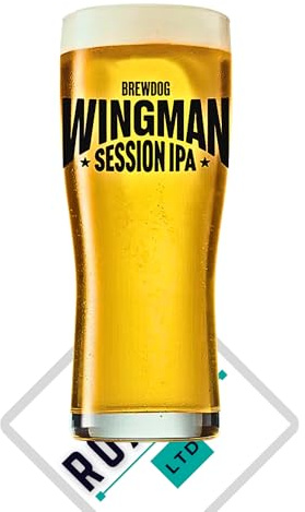 Brewdog Wingman Session Pint Glass X1 20oz Roxley Man Cave Lager Beer Lager