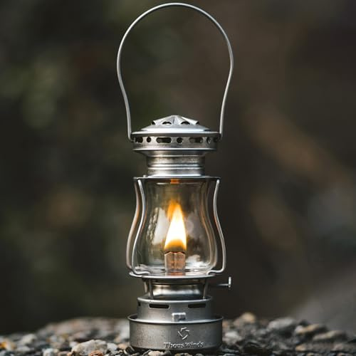 Thous Winds fotogen stormlampa, retro fotogenlampa utomhus, skymning fotogenlykta, vindtät stormlykta för utomhusaktiviteter, camping, vandring, picknick, terrass, retrosilver
