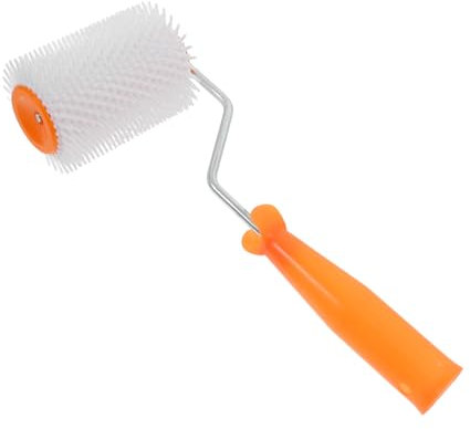 HOMOCONO Self Leveling Cement Paint Roller Spiked Bubble Remove Tool Defoaming Device 4-inch 13mm Teeth Height for Floor Screeding and Leveling