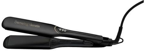 Demeliss Saint Algue Haarglätter Black Ceramic XL – große Keratinplatten – 14 Temperaturen – digitales Display – 360° drehbares Kabel – professionelles Glätten – geeignet für alle Haare – digitales