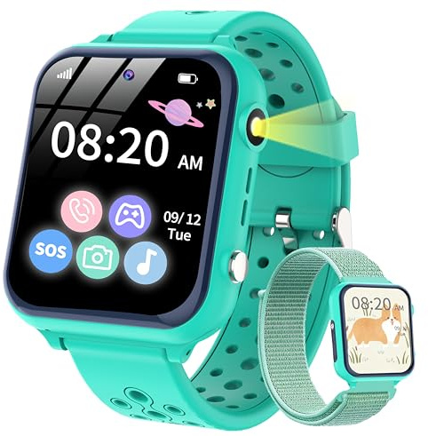 POKUJNFY Smartwatch Bambini per Bambino Bambina - Chiamate Telefono SOS 16 Giochi Fotocamera HD Video MP3 Musica Calcolatrice Sveglia Timer - Digitale Orologio Smartwatch Bambini