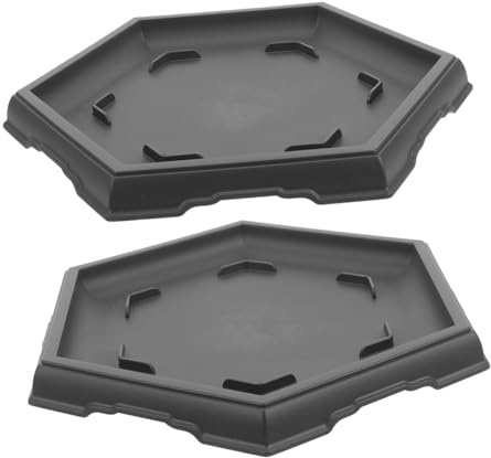 ORFOFE 2 Pezzi Sottovasi Esagonali per Piante da Interno Vassoio Raccogligocce Resistente e Antiscivolo Sottopentola per Fioriere per Bonsai e Piante da Giardino