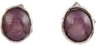 Tiny Star Rubin Ohrstecker handgefertigt oval 925 Sterling Silber Minimalistische Edelstein Ohrringe