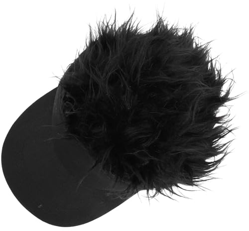 VILLCASE Men's Baseball Cap Wig Hat Black Peaked Baseball Cap Wig Hat for Women Sun Protection Casual