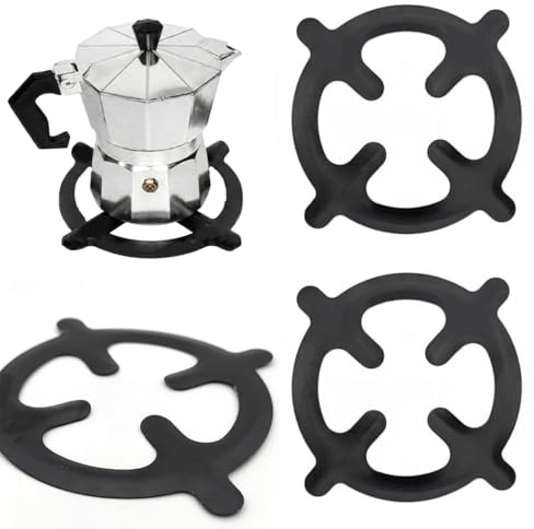 ROKZELT 2 piezas Gaziniere Gas Soporte para Cafetera Moka, Adaptador Cafetera Moka Gas, para cacerolas, cafetera, tetera, antivuelco