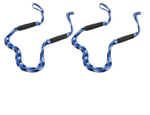 2 cuerdas elásticas de amarre para kayaks y yates de 4 pies 5 pulgadas de longitud, y flexible para un uso fácil (2 piezas azul, negro y blanco)
