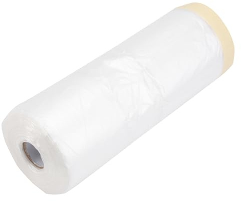 Alipis Película Protectora para Pintura en Aerosol Cinta de Enmascarar Blanca y Caqui Rollo de 1100 MM X 30 M Resistente al Sol Suave Elástica y Duradera para Renovación de