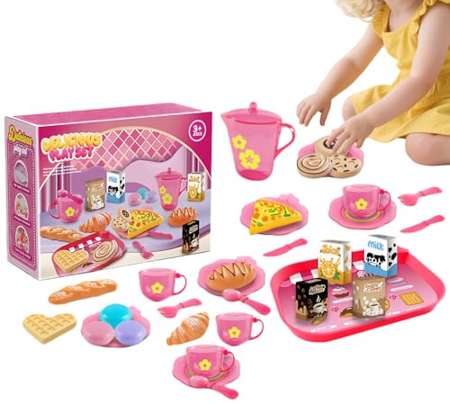 Kinder Spielküche - Realistisches Und Sicheres Teezeit Spiel - Spaß Spielzeugküche Set - Für Geburtstag Weihnachten Neujahr Ostern Party Zuhause Indoor Spielzeug