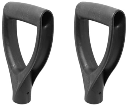 TOGEVAL Manico in Plastica Nero per Pala da Neve 2 Pezzi Impugnatura a Forma di d Resistente in PVC Manico di Ricambio Leggero per Scavo e Rastrellamento Facile da Installare e
