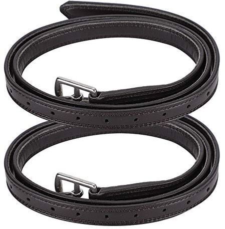 DouWen MO Cintura con Staffa per Cavallo da Sella Britannica, Cintura con Staffa in Pelle con Fibbia in Acciaio Inossidabile, Materiale in Morbida Microfibra per Equitazione equestre, (Marrone Scuro)