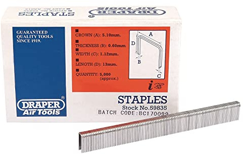 Draper 59835 - Grapas (13 mm, 5000 unidades)