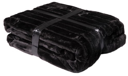 Viva Nerzlook Nerzoptik Microfaser Wendedecke Kuscheldecke, 150x200 cm, SCHWARZ