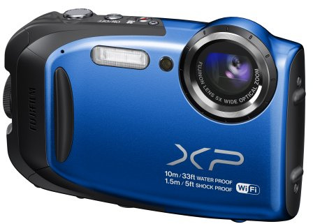Fujifilm FinePix XP70 Kompaktkamera (Full HD, 16 Megapixel, 6,9 cm (2,7 Zoll) Display, 5-fach opt. Zoom, WiFi, wasserdicht (10m), stoßfest (1,5m), staubgeschützt) blau