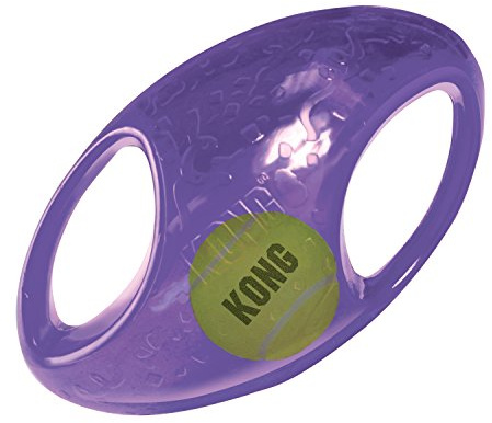 KONG – Jumbler Football– Interaktiv mit Tennisball zum Apportieren – Groß/besonders groß (Farbvar.)