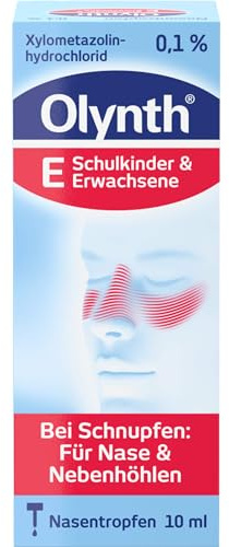 Olynth® E 0,1% Nasentropfen Schulkinder und Erwachsene, 10 ml | Befreit verstopfte Nasen schnell und langhaltend für bis zu 12 Stunden