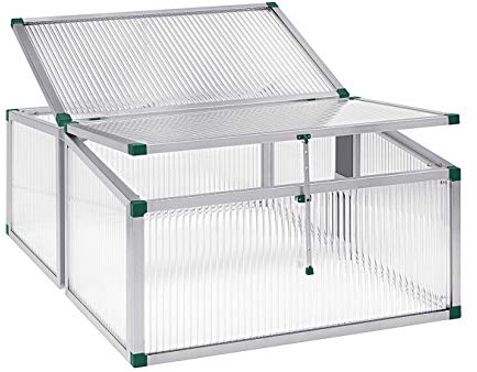 Beckmann FT4G1P Frühbeet Typ Allgäu Modell 4 Größe 1 – Extrem Stabil: Hagelfeste 16mm Platten – Made in Germany – UV-Schutz—Premium Aluminium Mini-Gewächshaus – 101x136 cm