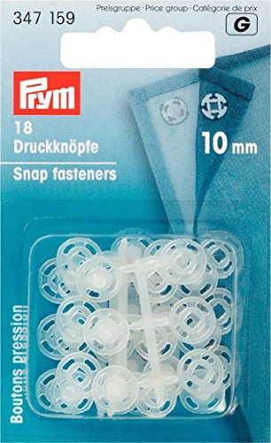 Prym Consumer Europe Annäh-Druckknöpfe, Plastik, Durchsichtig, 9.3 x 5.7 x 0.7 cm, PRYM_347159-1