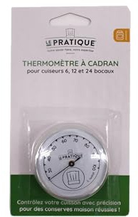 Le Parfait 2423 Thermometer mit Anzeige, Glas/Metall, 3,3 x 3,3 x 13,3 cm, silberfarben/Weiß