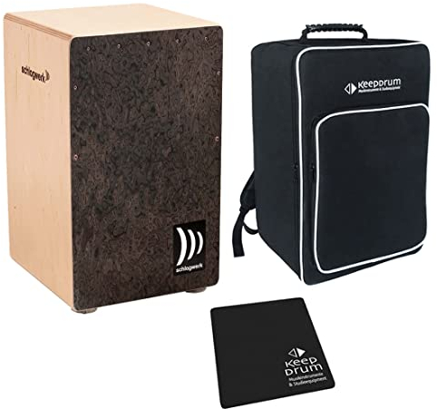 Schlagwerk CP 4007 La Peru Cajon Wurzel Holz + keepdrum Gig Bag + CP-01 Pad