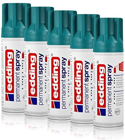 5x edding Permanent Spray petrol matt 200 ml Premium Acryllack Spraydose