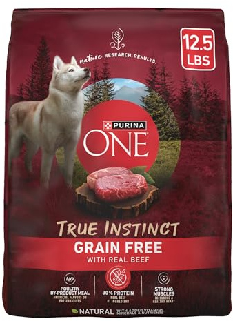 Purina One True Instinct Dry Dog Food, Muscle & Joint Support, Grain-Free Real Beef - 12.5 lb Bag